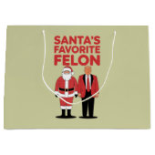 Santa's Favoriete Felon Trump Kerst Republikein Groot Cadeauzakje (Voorkant)