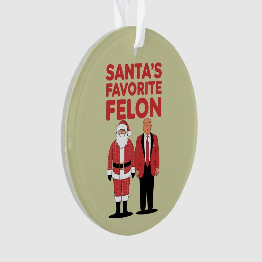 Santa's Favoriete Felon Trump Kerst Republikein Ornament (voorkant)