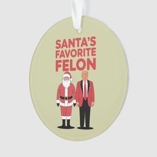 Santa's Favoriete Felon Trump Kerst Republikein Ornament (voorkant)