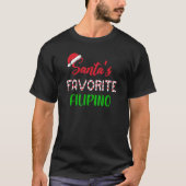 Santas Favoriete Filippino Chritsmas Xmas pajama T-shirt (Voorkant)