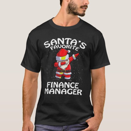 Santa's favoriete Financiën Manager Kerstmis T-shirt (Voorkant)