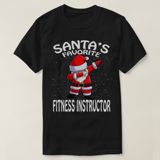 Santas Favoriete Fitness Instructeur Kerstmis T-shirt (Design voorkant)