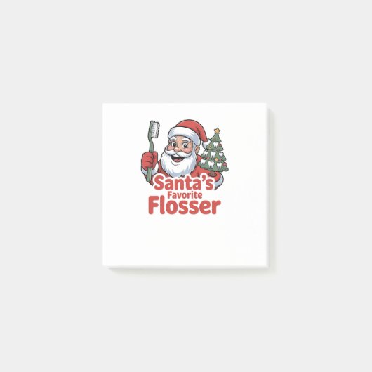 Santa's favoriete Flosser kerst tandarts Post-it® Notes (Voorkant)