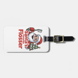 Santa's favoriete flosser Kerstmis tandarts Bagagelabel