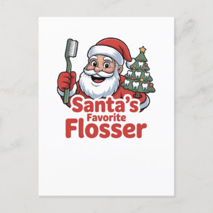 Santa's favoriete flosser Kerstmis tandarts Feestdagenkaart