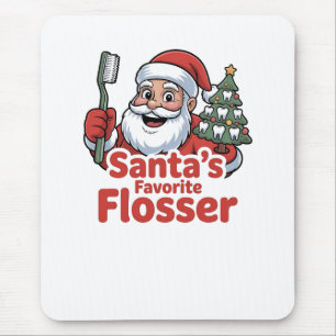 Santa's favoriete flosser Kerstmis tandheelkundige Muismat