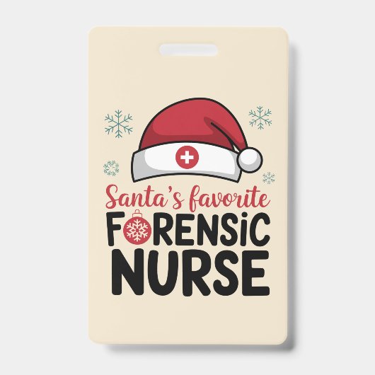 Santas Favoriete forensische zuster Funny Kerstmis Badge (Voorzijde)