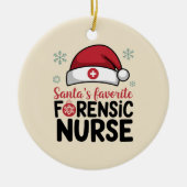 Santas Favoriete forensische zuster Funny Kerstmis Keramisch Ornament (Voorkant)