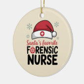 Santas Favoriete forensische zuster Funny Kerstmis Keramisch Ornament (Links)