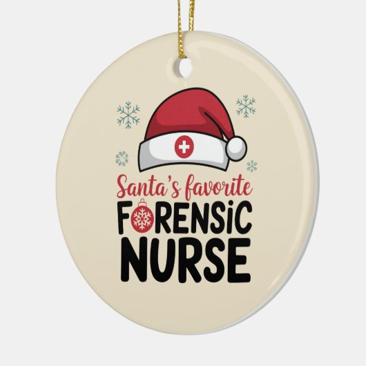 Santas Favoriete forensische zuster Funny Kerstmis Keramisch Ornament (Links)