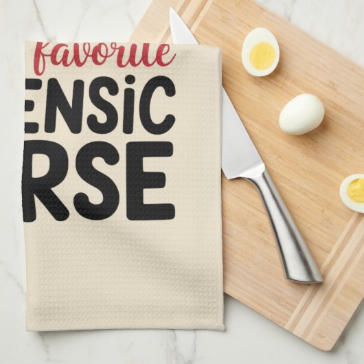 Santas Favoriete forensische zuster Funny Kerstmis Theedoek (Quarter Fold)