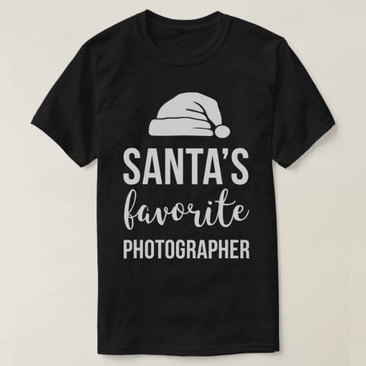 Santas Favoriete fotograaf Funny Kerstmis T-shirt (Design voorkant)