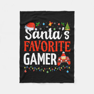 Santa's Favoriete Gamer Kerst Grappige Gaming Kers Fleece Deken