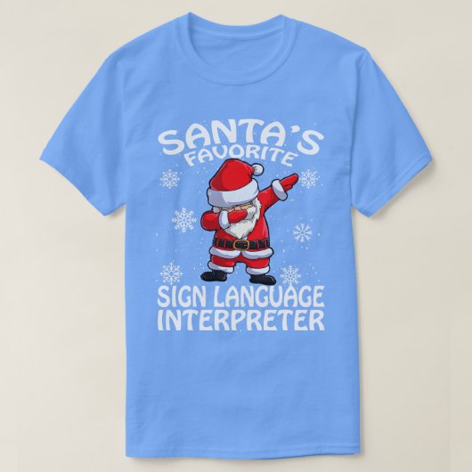 Santas Favoriete Gebarentaal Tolk Kerstmis T-shirt (Design voorkant)