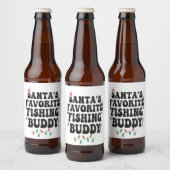 Santa's Favoriete Gevist Buddy Funny Christmas Pap Bier Etiket (Flessen)