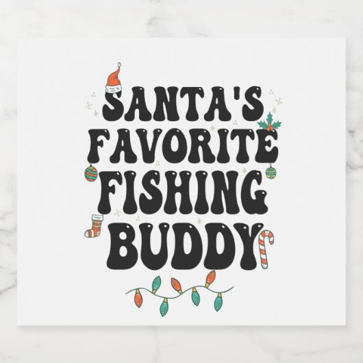 Santa's Favoriete Gevist Buddy Funny Christmas Pap Bier Etiket (Enkel label)