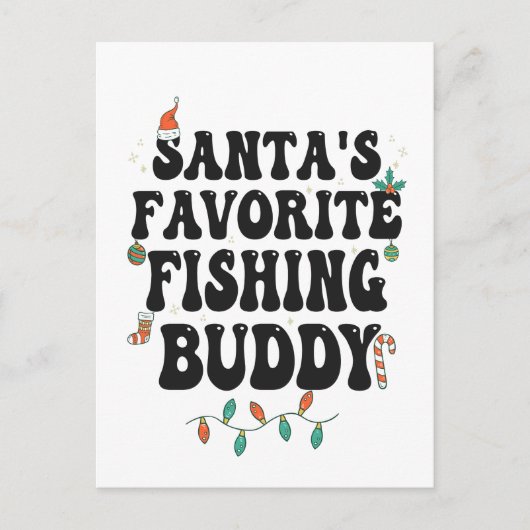Santa's Favoriete Gevist Buddy Funny Christmas Pap Briefkaart (Voorkant)