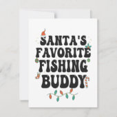 Santa's Favoriete Gevist Buddy Funny Christmas Pap Kaart (Voorkant)