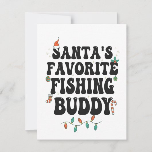 Santa's Favoriete Gevist Buddy Funny Christmas Pap Kaart (Voorkant)