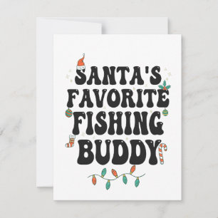 Santa's Favoriete Gevist Buddy Funny Christmas Pap Kaart
