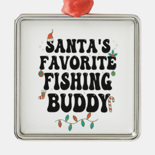 Santa's Favoriete Gevist Buddy Funny Christmas Pap Metalen Ornament
