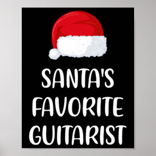 Santas Favoriete gitarist Christmas Fun Guitar Gif Poster