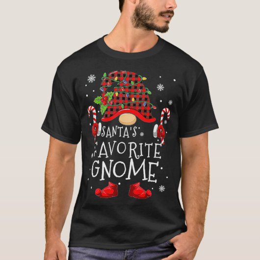Santa's favoriete Gnome Buffalo-spellen die overee T-shirt (Voorkant)