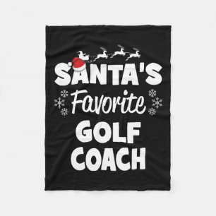 Santa's favoriete Golf Coach Fun Christmas Matchin Fleece Deken