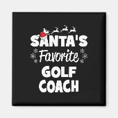 Santa's favoriete Golf Coach Fun Christmas Matchin Magneet (Voorkant)