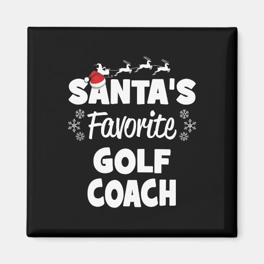 Santa's favoriete Golf Coach Fun Christmas Matchin Magneet (Voorkant)