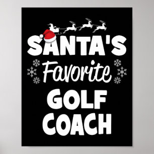 Santa's favoriete Golf Coach Fun Christmas Matchin Poster