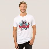 Santa's favoriete grappige kerstkerstFeestdagen Tri-Blend Shirt (Voorkant volledig)