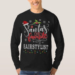 Santa's Favoriete Haarstylist Santa Hat Christmas  T-shirt<br><div class="desc">Santa's Favoriete Haarstylist Santa Hat Kerstlicht</div>