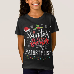 Santa's Favoriete Haarstylist Santa Hat Christmas  T-shirt