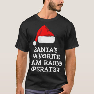 Santas Favoriete Ham Radio Operator Gift Funny T-shirt