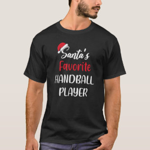 Santas Favoriete handballspeler met kerstmis han T-shirt