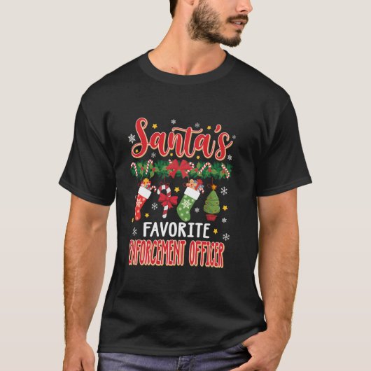 Santa's favoriete handhavingsfunctionaris Santa Ha T-shirt (Voorkant)