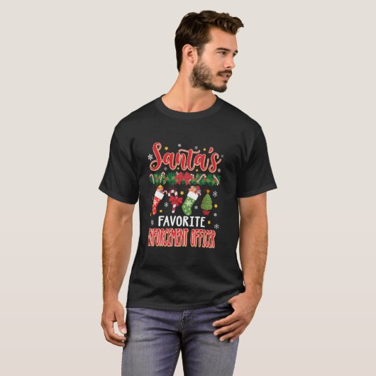 Santa's favoriete handhavingsfunctionaris Santa Ha T-shirt (Voorkant volledig)