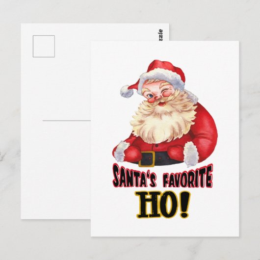 Santa's favoriete Ho Briefkaart (Voorkant / Achterkant)