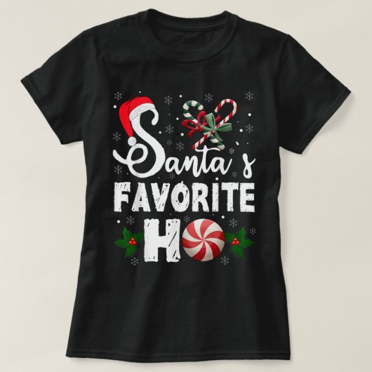 Santa's favoriete Ho Funny kerstMannen Vrouwen Hol T-shirt (Design voorkant)