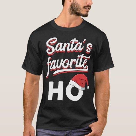 Santa's favoriete Ho Funny-kerstpajama T-shirt (Voorkant)