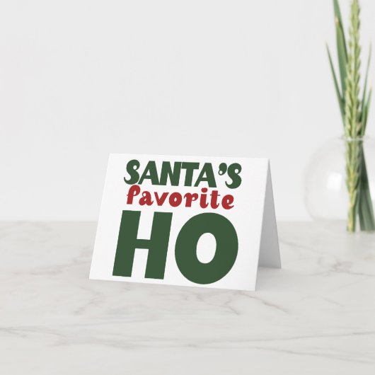 Santas Favoriete HO grappig kerstontwerp Feestdagen Kaart (Voorkant)
