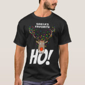 Santa's Favoriete Ho - Grappig Kerstrendiercadeau T-shirt (Voorkant)