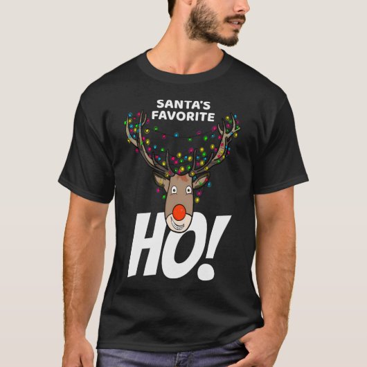 Santa's Favoriete Ho - Grappig Kerstrendiercadeau T-shirt (Voorkant)
