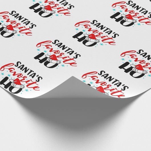 Santa's Favoriete Ho Grappige Kerstmis Cadeaupapier (Hoek)