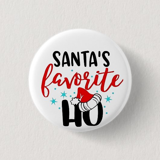 Santa's Favoriete Ho Grappige Kerstmis Ronde Button 3,2 Cm (Voorkant)