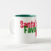 Santa's favoriete ho grappige mok voor kerstmis (Voorkant links)