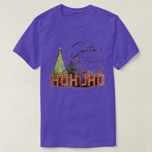 Santas Favoriete Ho Ho Kerstboom 1 T-shirt (Design voorkant)