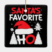Santa's favoriete Ho Keramisch Ornament (Achterkant)