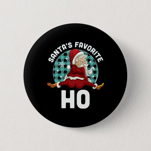 Santa's favoriete Ho - Kerstkerstkerstman Ronde Button 5,7 Cm (Voorkant)